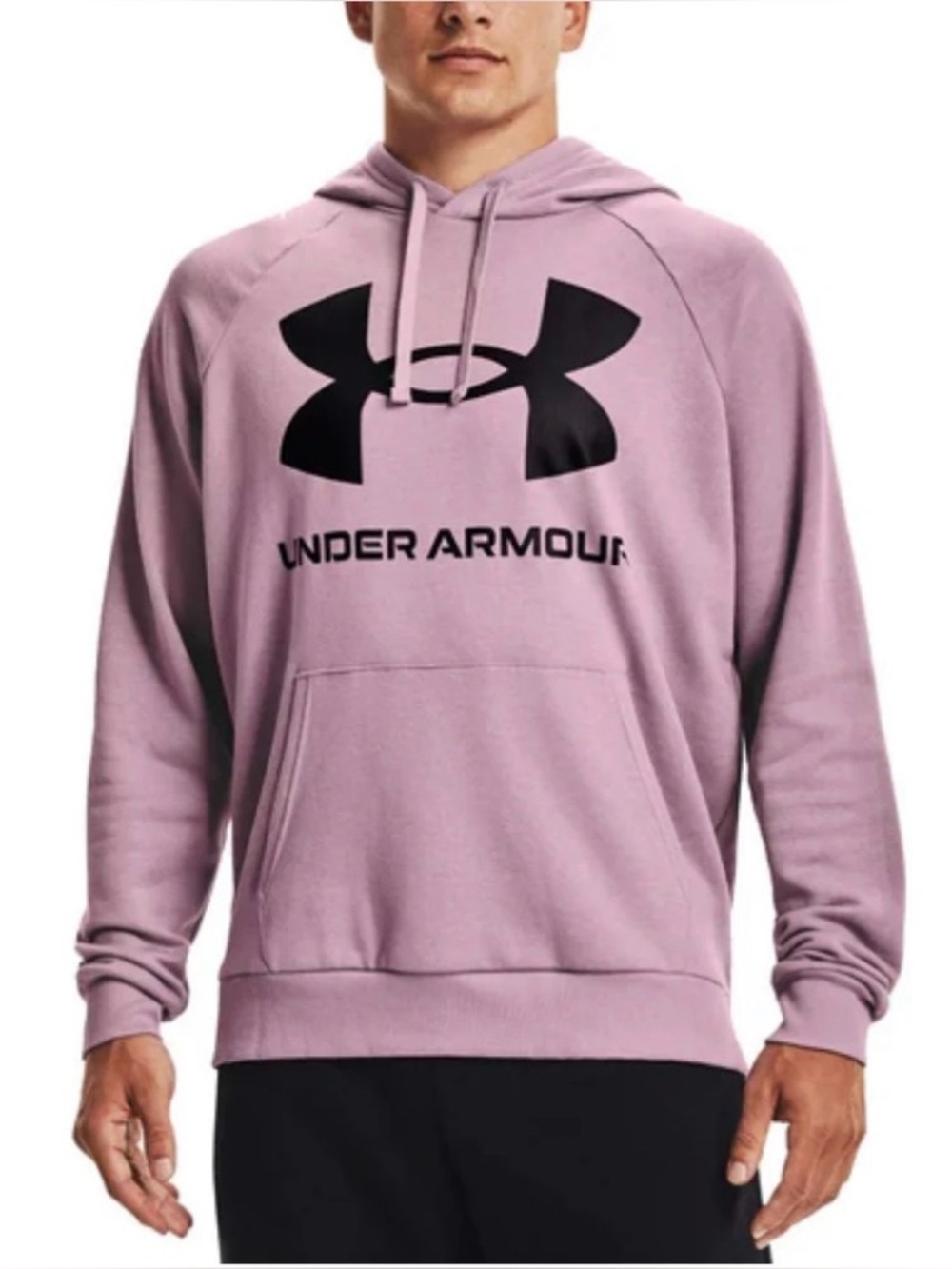 Under Armour UA Rival Fleece Loose Fit Lilac Big Logo Size XL